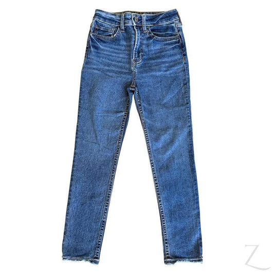 Buy-Girls' Extra High Rise Super Stretchy Super Skinny Super Strong Denim Jeans | Frayed Hem | "Bobo"-Blue-8-9 Years-Online-in South Africa-on Zalemart