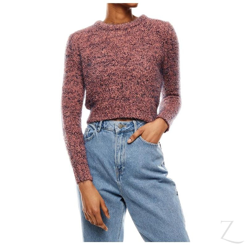 Buy-Ladies Cropped Woolly Sweater | Textured | "Ria"-Pink & Navy-S-Online-in South Africa-on Zalemart