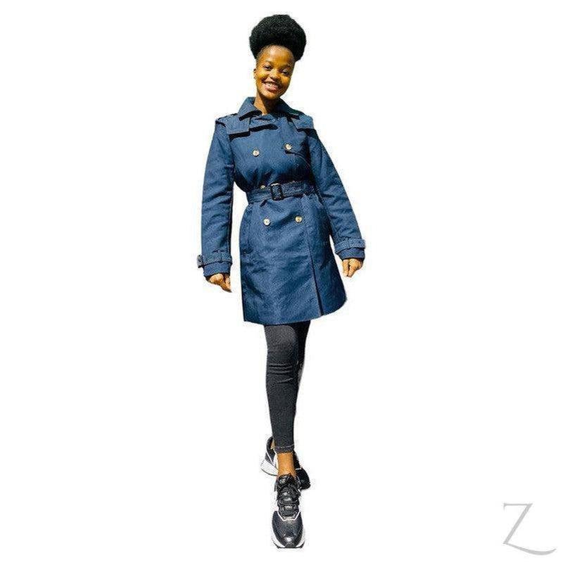 Buy-Ladies Double Breasted Hooded Trench Coat | Water Repellent | "Zia" - B Grade-Online-in South Africa-on Zalemart