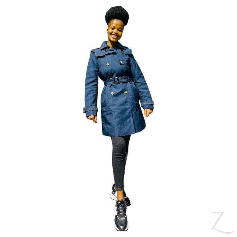 Buy-Ladies Double Breasted Hooded Trench Coat | Water Repellent | "Zia"-Online-in South Africa-on Zalemart