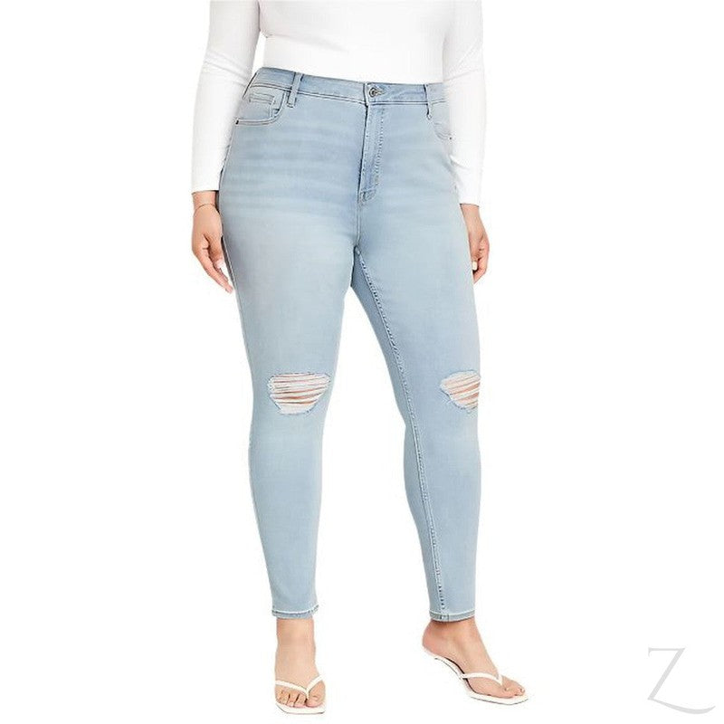 Buy-Ladies Extra High Rise Super Skinny Super Stretchy Strong Denim Jeans | Ripped | "Samina"-A Grade-Online-in South Africa-on Zalemart