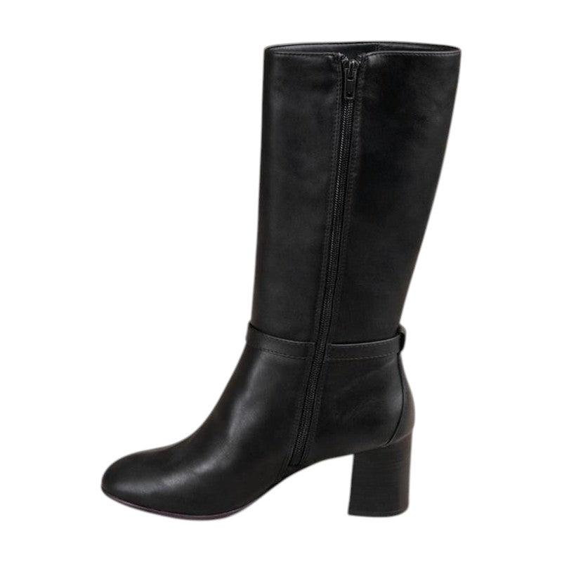 Buy-Ladies Faux Leather Block Heel Boots | High Calf | "Khanya"-Online-in South Africa-on Zalemart