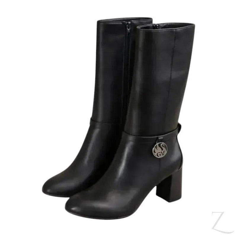 Buy-Ladies High Calf Block Heel Boots | Faux Leather | "Khanya" - A Grade-Online-in South Africa-on Zalemart