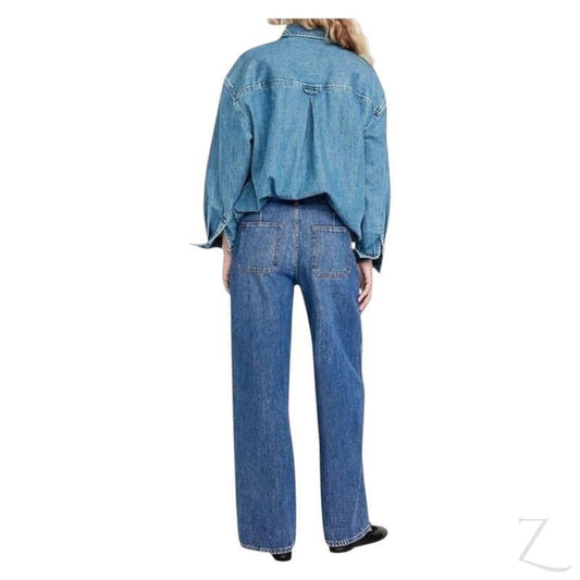 Buy-Ladies High Rise Strong Wide Leg Denim Jeans | Front Pockets | "Samina" - B Grade-Online-in South Africa-on Zalemart