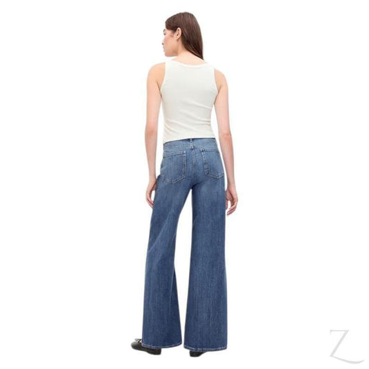 Buy-Ladies High Rise Strong Wide-Leg Denim Jeans | Plain | "Bobo" - B Grade-Online-in South Africa-on Zalemart