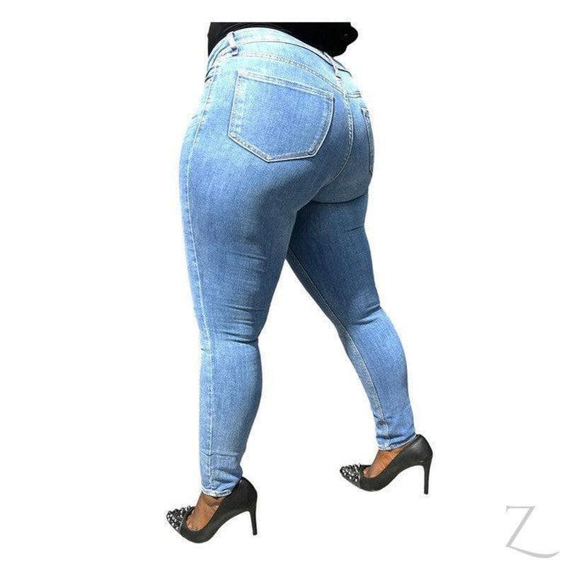 Buy-Ladies High Rise Super Skinny Super Strong Stretchy Denim Jeans | Plain | "Samina" - B Grade-Online-in South Africa-on Zalemart