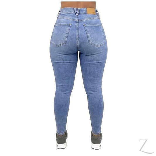 Buy-Ladies High Rise Super Skinny Super Strong Stretchy Denim Jeans | Ripped | "Nisa" - B Grade-Online-in South Africa-on Zalemart