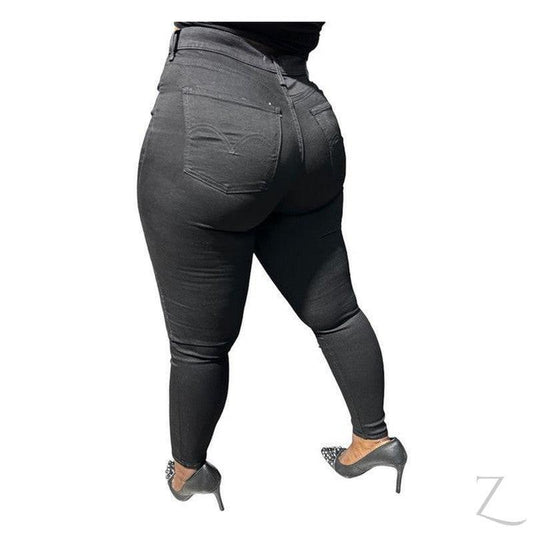 Buy-Ladies High Rise Super Stretchy Strong Skinny Denim Jeans | Plain | "Faji" - B Grade-Online-in South Africa-on Zalemart