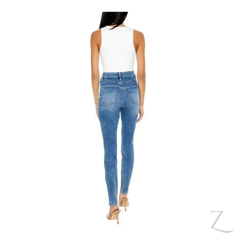 Buy-Ladies High Rise Super Stretchy Super Skinny Strong Denim Jeans | Plain | "Fele" - B Grade-Online-in South Africa-on Zalemart