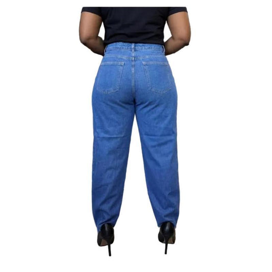 Buy-Ladies High Rise Super Strong Barrel Jeans | Denim | "Zia" - B Grade-Online-in South Africa-on Zalemart