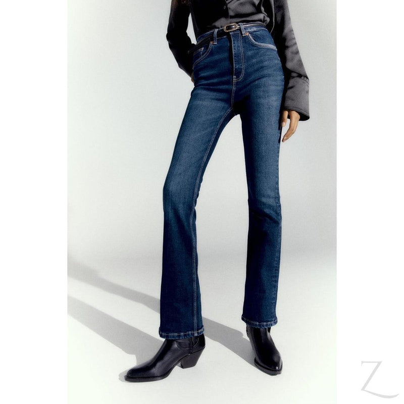 Buy-Ladies High Rise Super Strong Stretchy Flared Denim Jeans | Plain | "Zia"-Online-in South Africa-on Zalemart