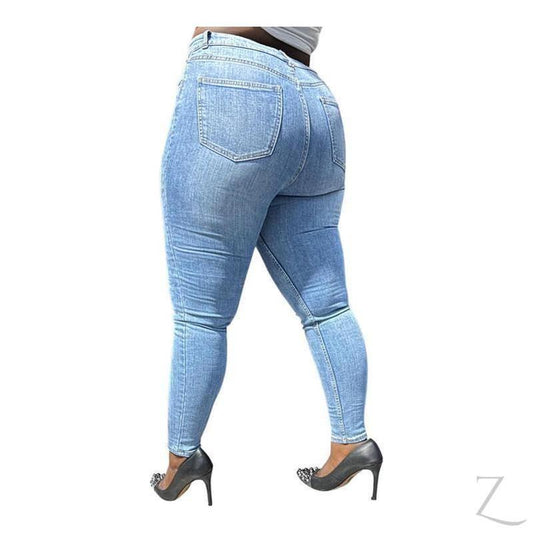 Buy-Ladies High Rise Super Strong Super Skinny Slightly Stretchy Denim Jeans | Plain | "Rio" - B Grade-Online-in South Africa-on Zalemart