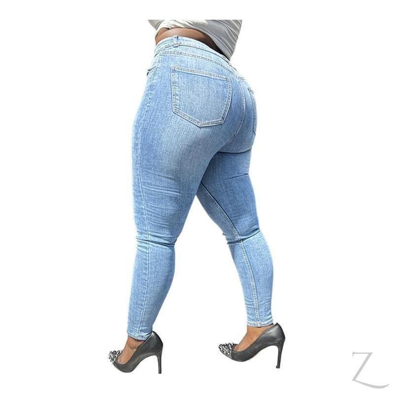 Buy-Ladies High Rise Super Strong Super Skinny Slightly Stretchy Denim Jeans | Plain | "Rio" - B Grade-Online-in South Africa-on Zalemart