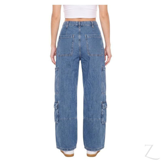 Buy-Ladies High Rise Super Strong Wide-Leg Denim Jeans | Cargo | "Gisi" - B Grade-Online-in South Africa-on Zalemart