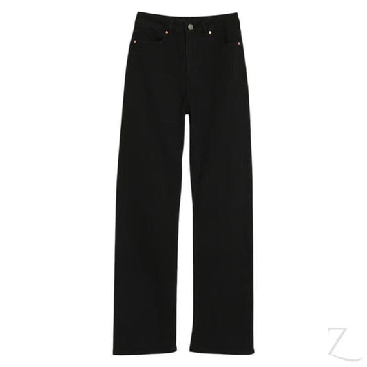 Buy-Ladies High Rise Super Strong Wide Leg Denim Jeans | Plain | "Wasi" - B Grade-Online-in South Africa-on Zalemart