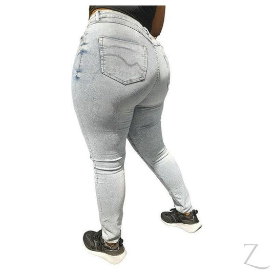 Buy-Ladies High Waist Strong Stretchy Slim Fit Denim Jeans | Plain | "Juni" - B Grade-Online-in South Africa-on Zalemart
