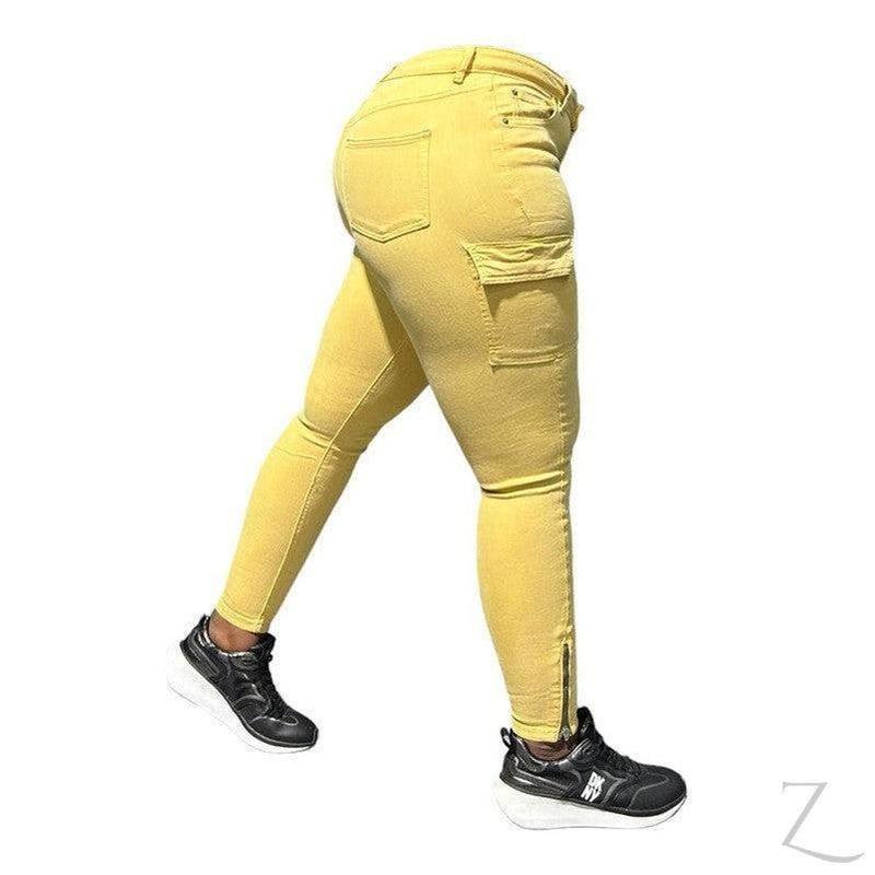 Buy-Ladies High Waist Super Skinny Strong Stretchy Cargo Pants | Zip Detail | "Oola" - B Grade-Online-in South Africa-on Zalemart