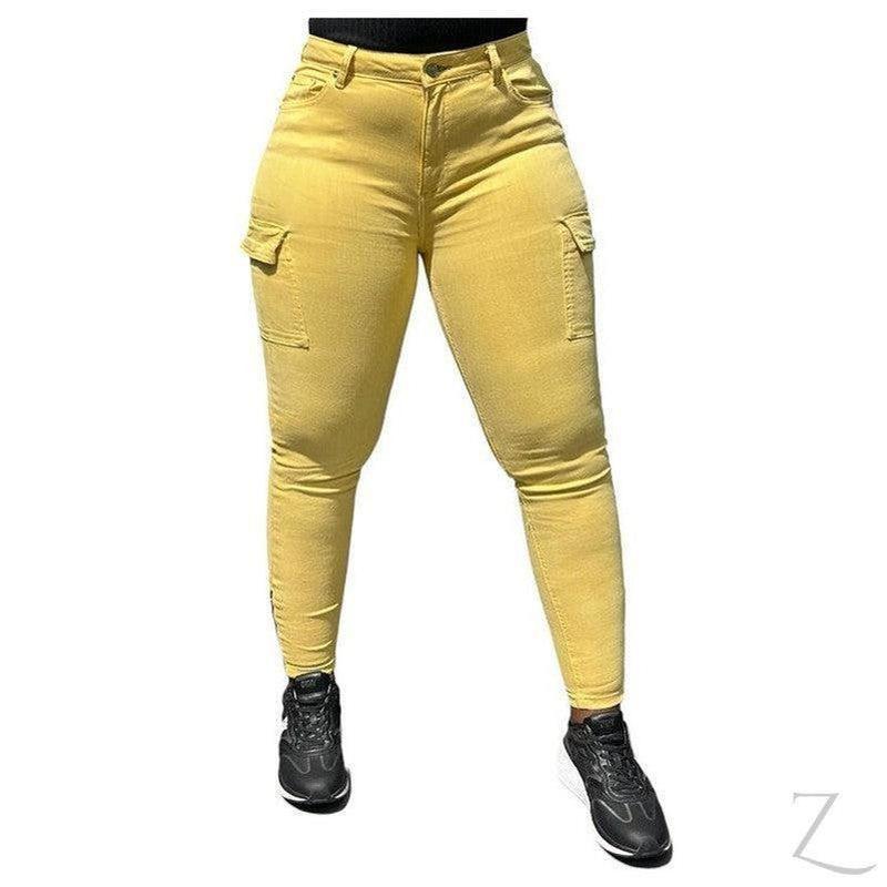 Buy-Ladies High Waist Super Skinny Strong Stretchy Cargo Pants | Zip Detail | "Oola" - B Grade-Online-in South Africa-on Zalemart