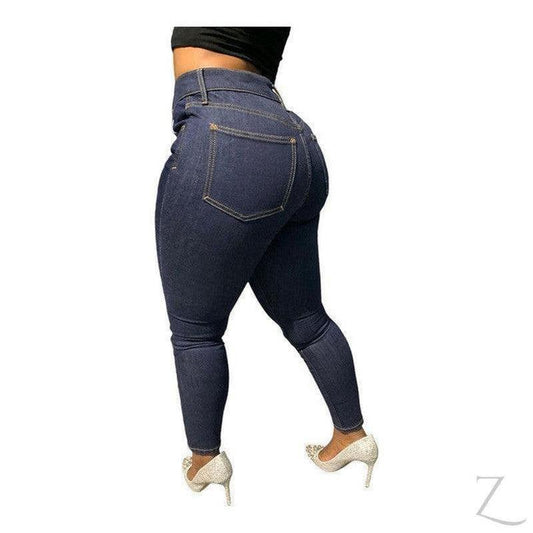 Buy-Ladies High Waist Super Strong Stretchy Skinny Denim Jeans | Plain | "Roo" - B Grade-Online-in South Africa-on Zalemart