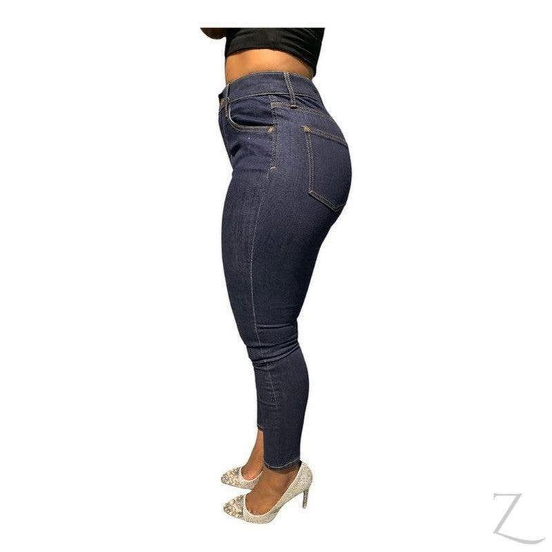 Buy-Ladies High Waist Super Strong Stretchy Skinny Denim Jeans | Plain | "Roo" - B Grade-Online-in South Africa-on Zalemart