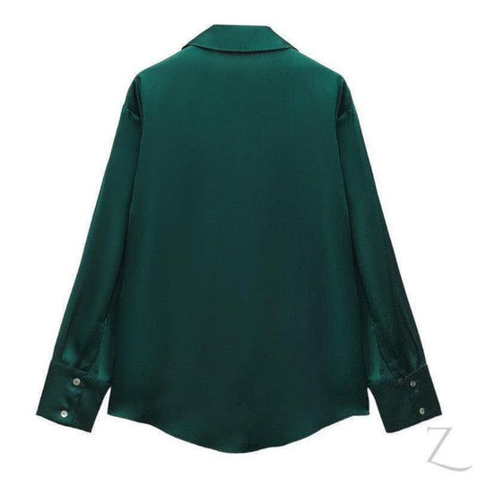 Buy-Ladies Satin Effect Basic Shirt | Long SLeeve | "Zia" - B Grade-Online-in South Africa-on Zalemart