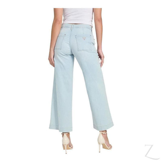 Buy-Ladies Stretchy Strong Wide Leg Denim Jeans | Cropped | "Gela" - B Grade-Online-in South Africa-on Zalemart