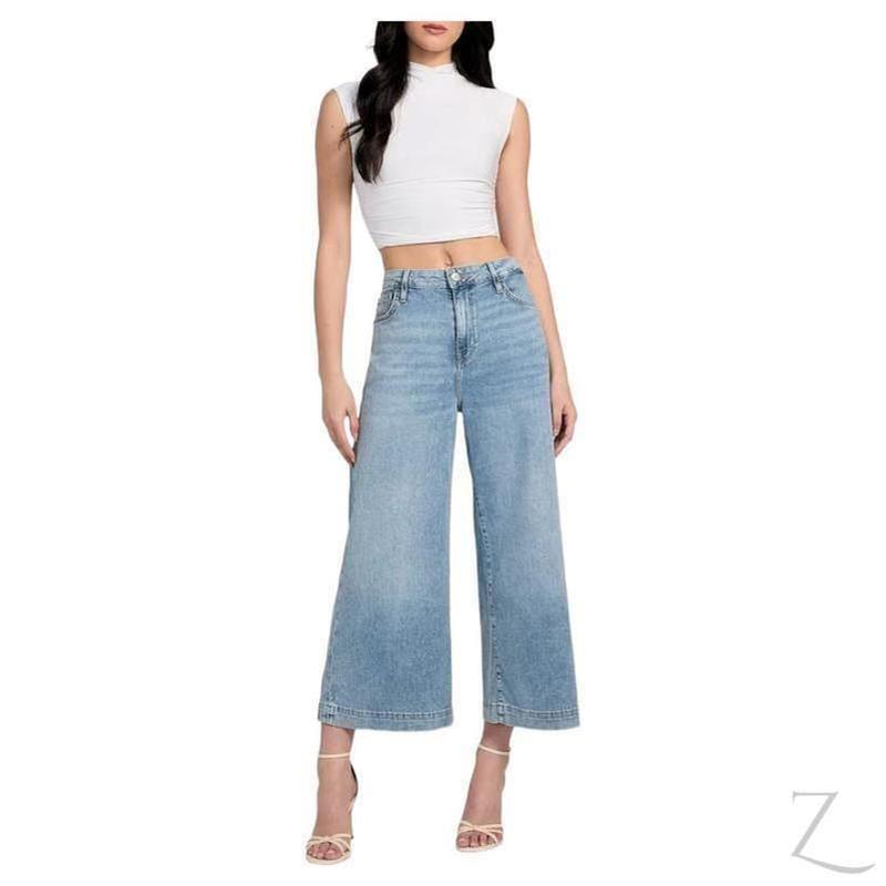 Buy-Ladies Stretchy Strong Wide Leg Denim Jeans | Cropped | "Gela" - B Grade-Online-in South Africa-on Zalemart