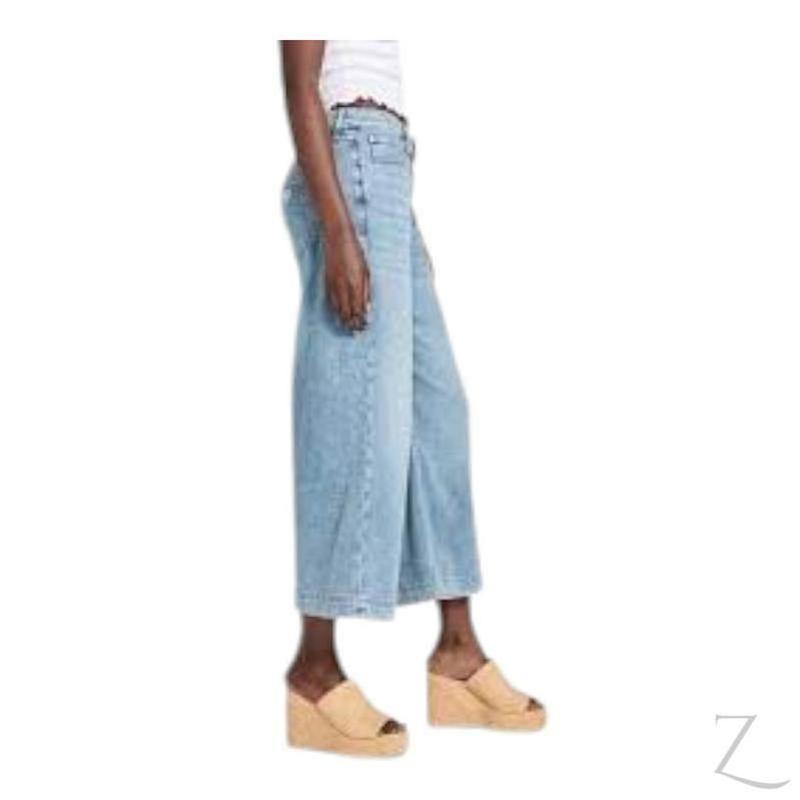 Buy-Ladies Stretchy Strong Wide Leg Denim Jeans | Cropped | "Gela" - B Grade-Online-in South Africa-on Zalemart