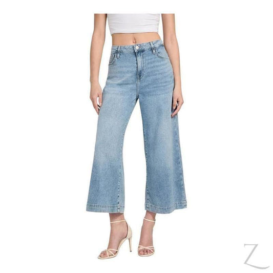 Buy-Ladies Stretchy Strong Wide Leg Denim Jeans | Cropped | "Gela" - B Grade-Light Blue-28-Online-in South Africa-on Zalemart