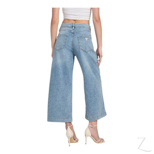Buy-Ladies Stretchy Strong Wide Leg Denim Jeans | Cropped | "Gela"-Online-in South Africa-on Zalemart