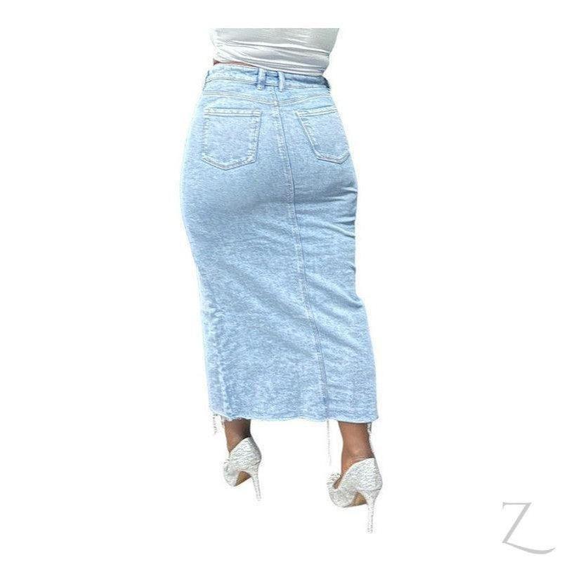 Buy-Ladies Strong Pencil Cropped Denim Skirt | Maxi | "Zana" - B Grade-Online-in South Africa-on Zalemart