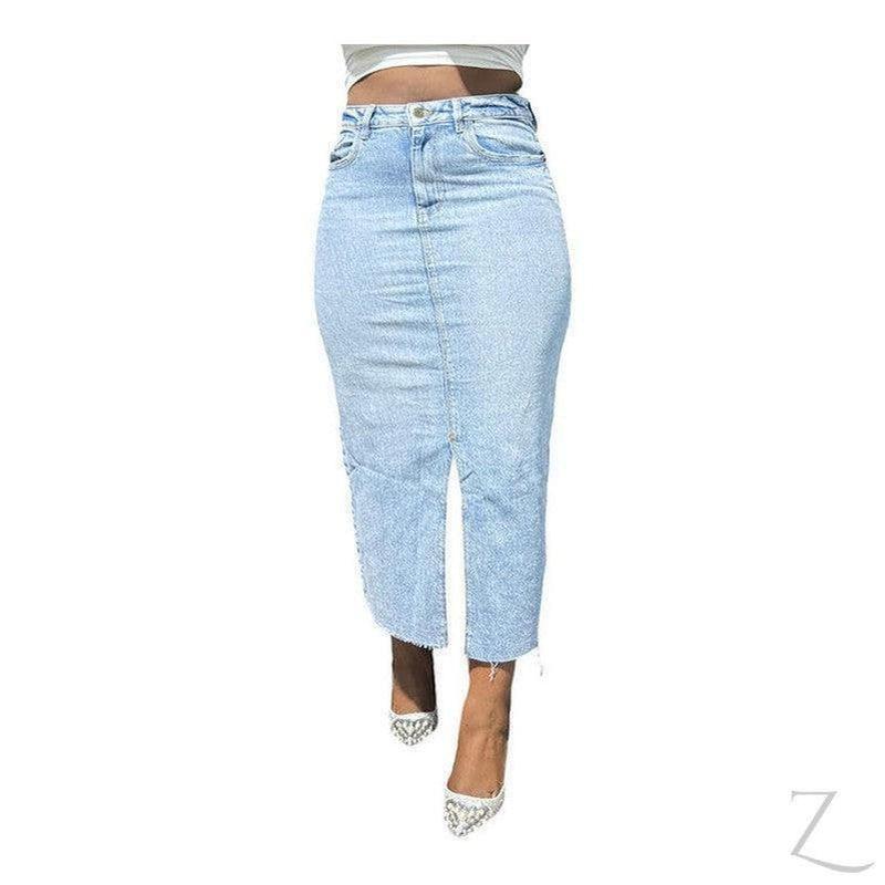 Buy-Ladies Strong Pencil Cropped Denim Skirt | Maxi | "Zana" - B Grade-Online-in South Africa-on Zalemart