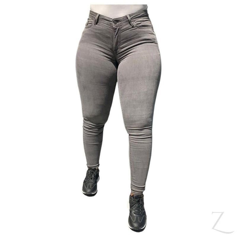 Buy-Ladies Super Skinny Super Stretchy Strong Denim Jeans | Plain | "Lilly"-Grey-30-Online-in South Africa-on Zalemart