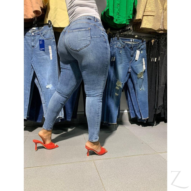 Buy-Ladies Super Skinny Super Stretchy Strong Push Up Denim Jeans | Ripped | "Futhi"-Online-in South Africa-on Zalemart