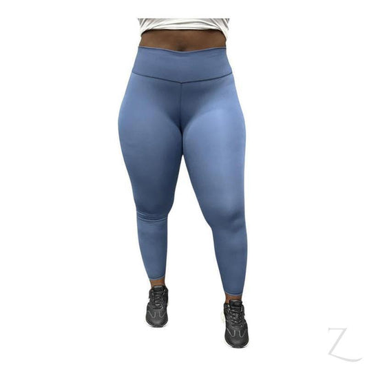 Buy-Ladies Super Stretchy Strong Leggings | Plain | "Zinga" - A Grade-Blue Grey-XS-Online-in South Africa-on Zalemart