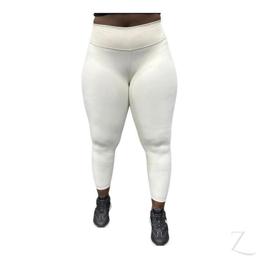 Buy-Ladies Super Stretchy Strong Leggings | Plain | "Zinga" - A Grade-Cream White-XS-Online-in South Africa-on Zalemart