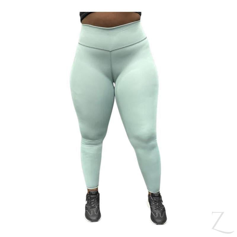 Buy-Ladies Super Stretchy Strong Leggings | Plain | "Zinga" - A Grade-Mint Green-XS-Online-in South Africa-on Zalemart