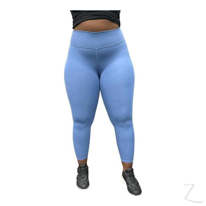 Buy-Ladies Super Stretchy Strong Leggings | Plain | "Zinga" - A Grade-Powder Blue-XS-Online-in South Africa-on Zalemart