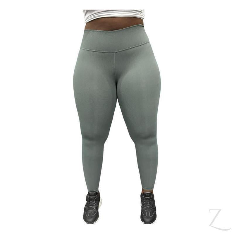 Buy-Ladies Super Stretchy Strong Leggings | Ribbed | "Zinga" - A Grade-Green-XS-Online-in South Africa-on Zalemart