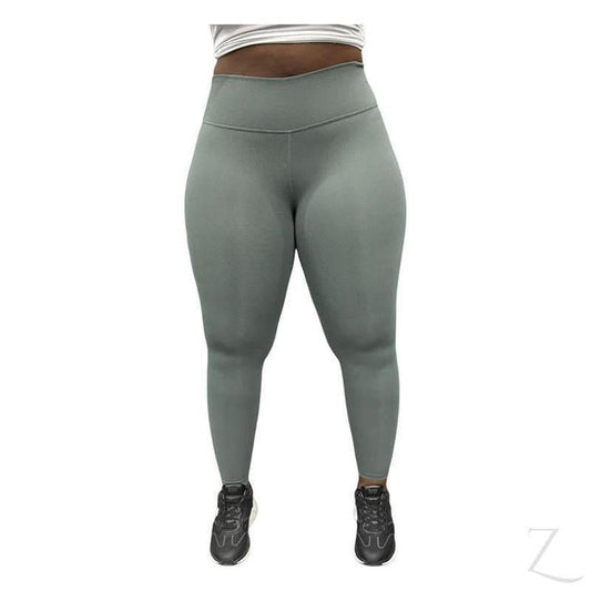 Buy-Ladies Super Stretchy Strong Leggings | Ribbed | "Zinga" - A Grade-Green-XS-Online-in South Africa-on Zalemart