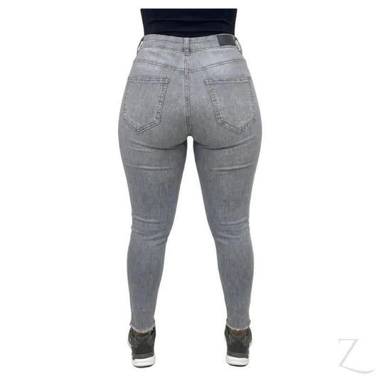 Buy-Ladies Super Stretchy Super Skinny Strong Denim Jeans | Fringed Hem | "Mbili" - B Grade-Online-in South Africa-on Zalemart
