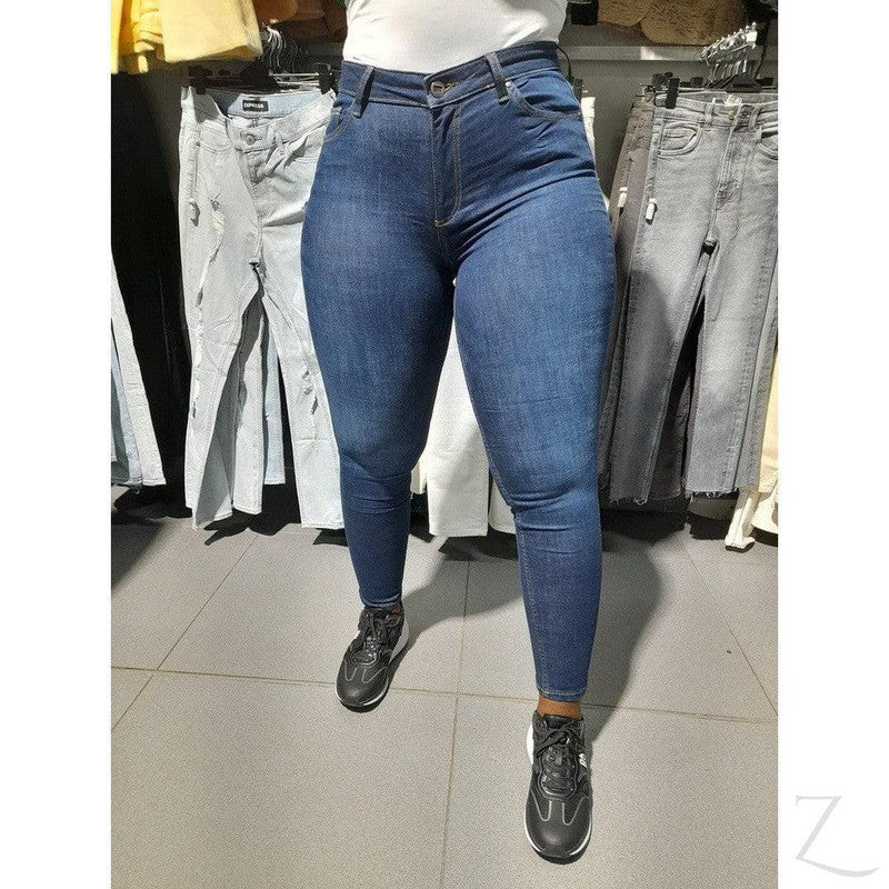 Buy-Ladies Super Stretchy Super Skinny Strong Denim Jeans | Plain | "Kuni"-Online-in South Africa-on Zalemart
