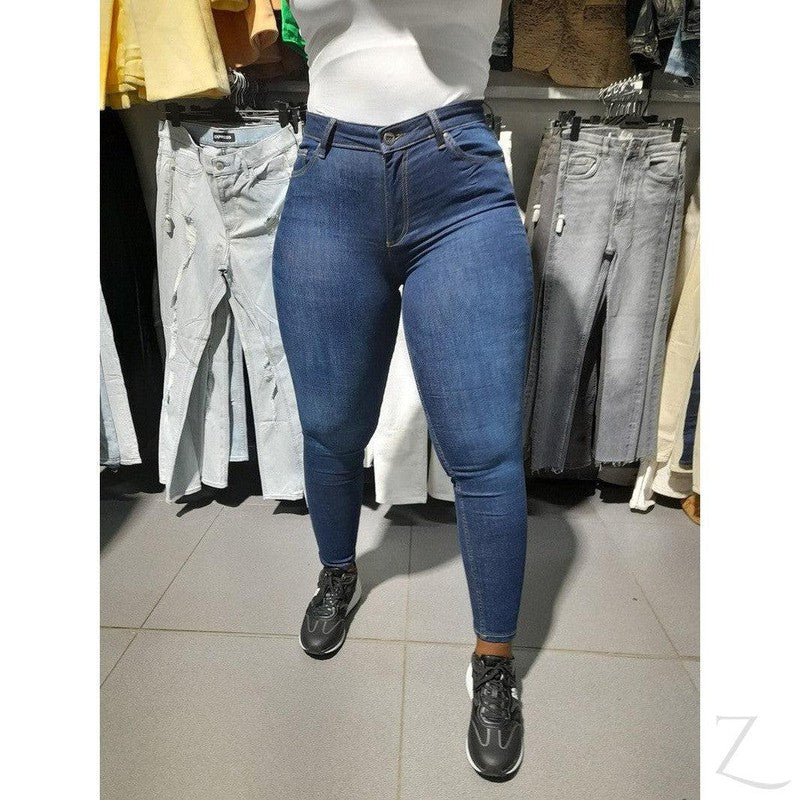 Buy-Ladies Super Stretchy Super Skinny Strong Denim Jeans | Plain | "Kuni"-Online-in South Africa-on Zalemart