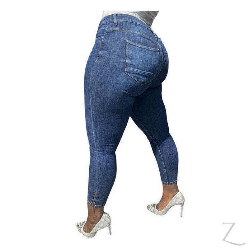 Buy-Ladies Super Stretchy Super Skinny Strong Denim Jeans | Zip Detail | "Phela" - B Grade-Online-in South Africa-on Zalemart