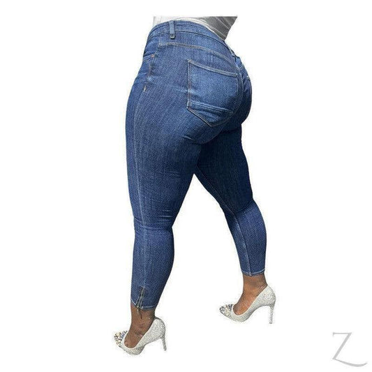 Buy-Ladies Super Stretchy Super Skinny Strong Denim Jeans | Zip Detail | "Phela" - B Grade-Online-in South Africa-on Zalemart