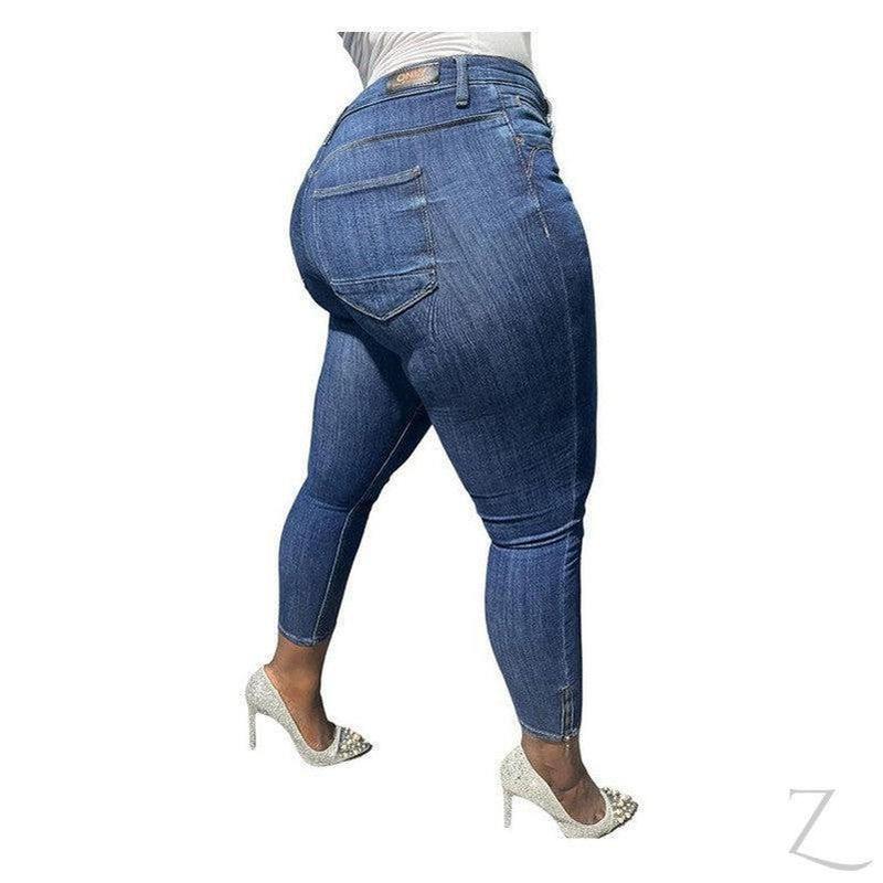 Buy-Ladies Super Stretchy Super Skinny Strong Denim Jeans | Zip Detail | "Phela" - B Grade-Online-in South Africa-on Zalemart