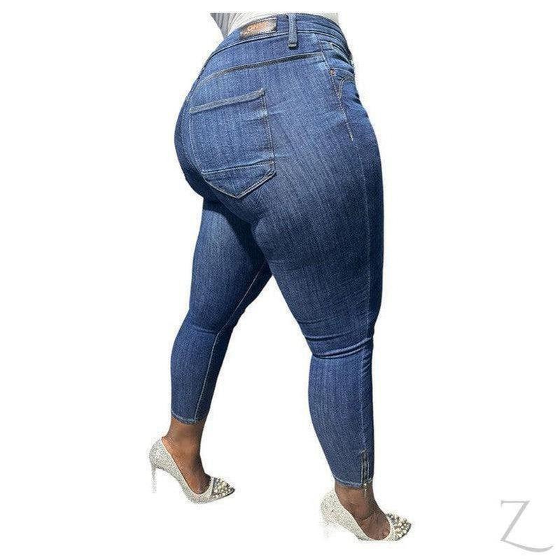 Buy-Ladies Super Stretchy Super Skinny Strong Denim Jeans | Zip Detail | "Phela" - B Grade-Online-in South Africa-on Zalemart