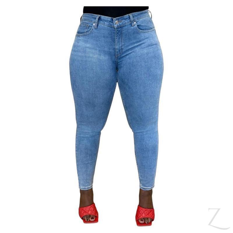 Buy-Ladies Super Stretchy Super Strong Skinny Push Up Denim Jeans | Plain | "Sithelo" - B Grade-Blue-26-Online-in South Africa-on Zalemart