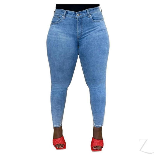 Buy-Ladies Super Stretchy Super Strong Skinny Push Up Denim Jeans | Plain | "Sithelo" - B Grade-Blue-26-Online-in South Africa-on Zalemart