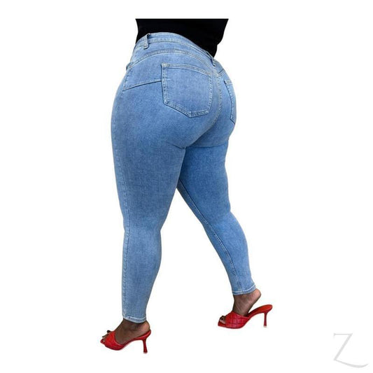 Buy-Ladies Super Stretchy Super Strong Skinny Push Up Denim Jeans | Plain | "Sithelo" - B Grade-Online-in South Africa-on Zalemart